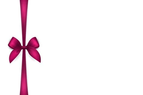 Vector 3d Ribbon with Bow for Gift Decoration and Packaging Design. Pink Ribb Stock Illustration
