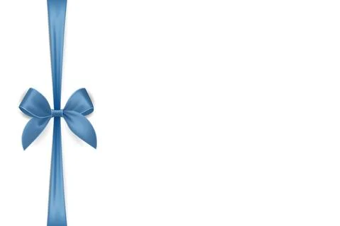 Vector 3d Ribbon with Bow for Gift Decoration and Packaging Design. Blue Ribb Stock Illustration