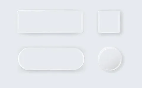 Vector 3d Round and Square White Metal, Plastic Blank Empty Button Badge Stock Illustration