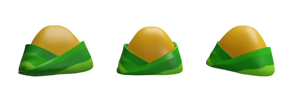 Vector 3D set featuring zongzi rice dumplings wrapped in a bamboo leaf for Duan Stock Illustration