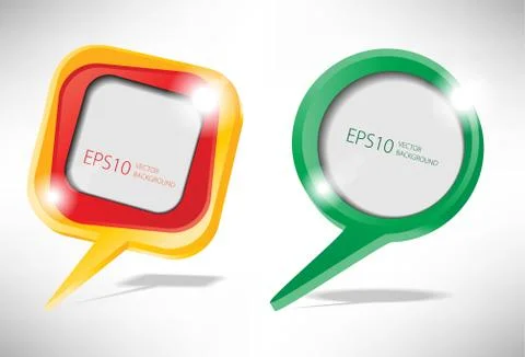 Vector 3d speech balloons background Illustrazione stock