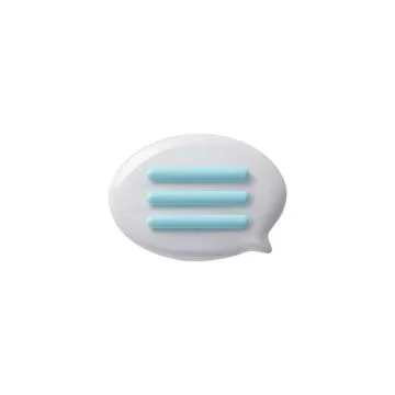 Vector 3D speech bubble icon ideal for SMS and in-app chat on a white background Stock Illustration