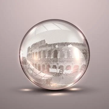 Vector 3D sphere with a colloseum pattern Stock Illustration