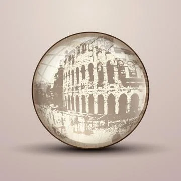 Vector 3D sphere with a colloseum pattern 스톡 일러스트