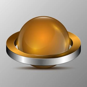 The vector 3d sphere with rings. Stock Illustration