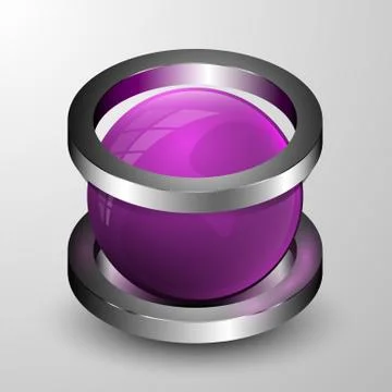 The vector 3d sphere with two rings. Stock Illustration