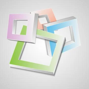 The vector 3d squares.Soft colors Stock Illustration
