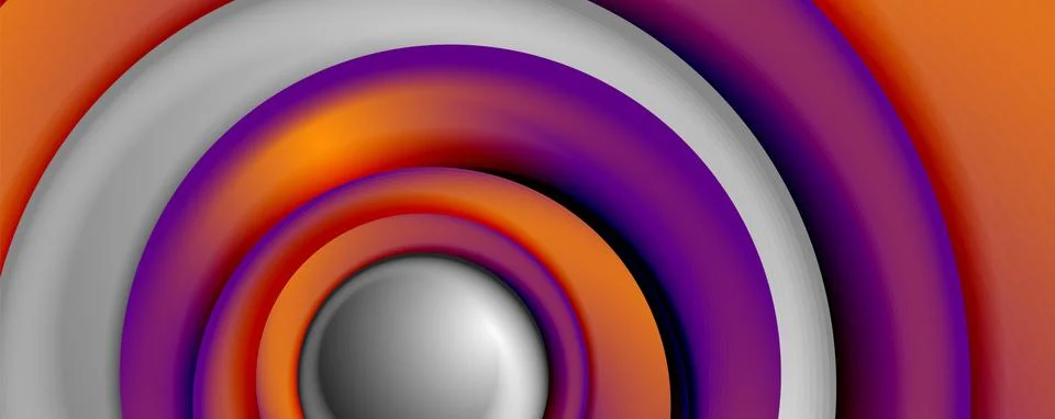Vector 3d style abstract swirl circles, modern techno digital trendy abstract Illustrazione stock