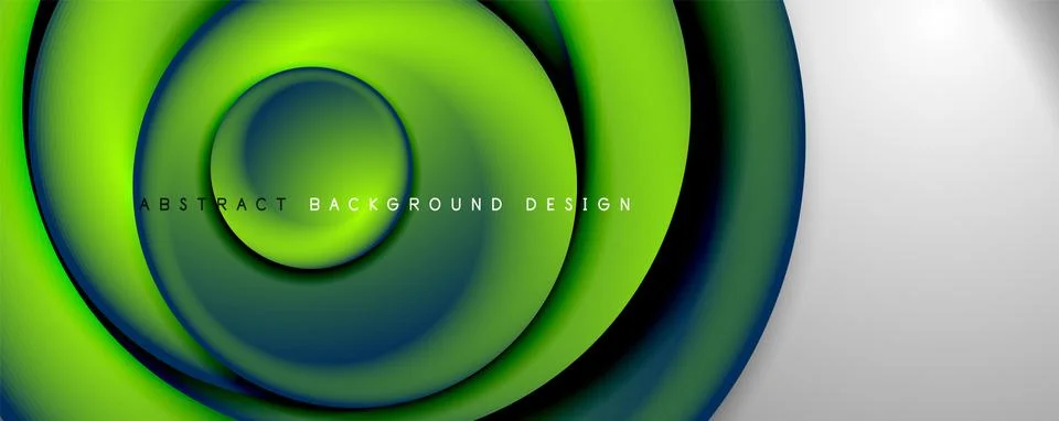 Vector 3d style abstract swirl circles, modern techno digital trendy abstract Illustrazione stock