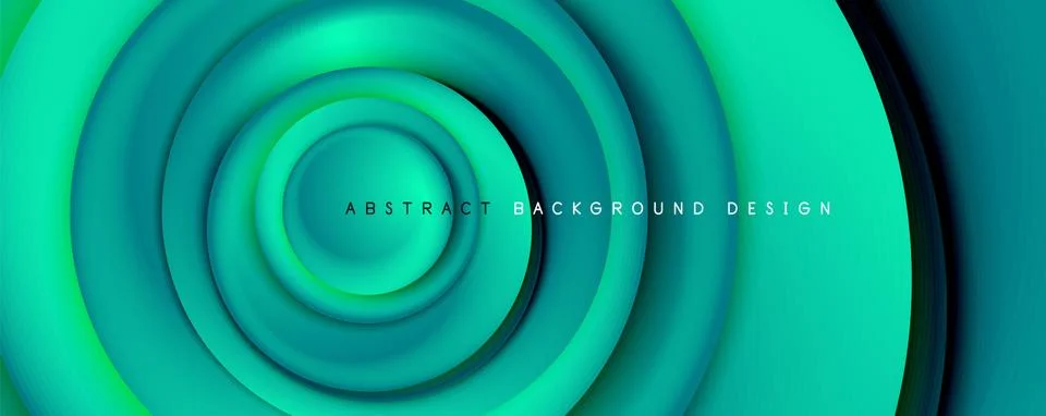 Vector 3d style abstract swirl circles, modern techno digital trendy abstract Stock Illustration