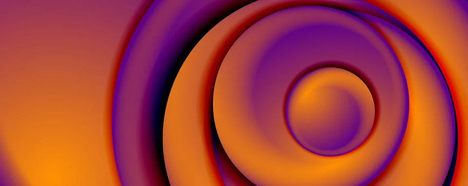 Vector 3d style abstract swirl circles, modern techno digital trendy abstract Illustrazione stock