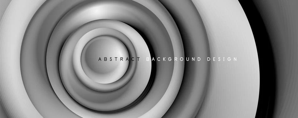 Vector 3d style abstract swirl circles, modern techno digital trendy abstract Illustrazione stock