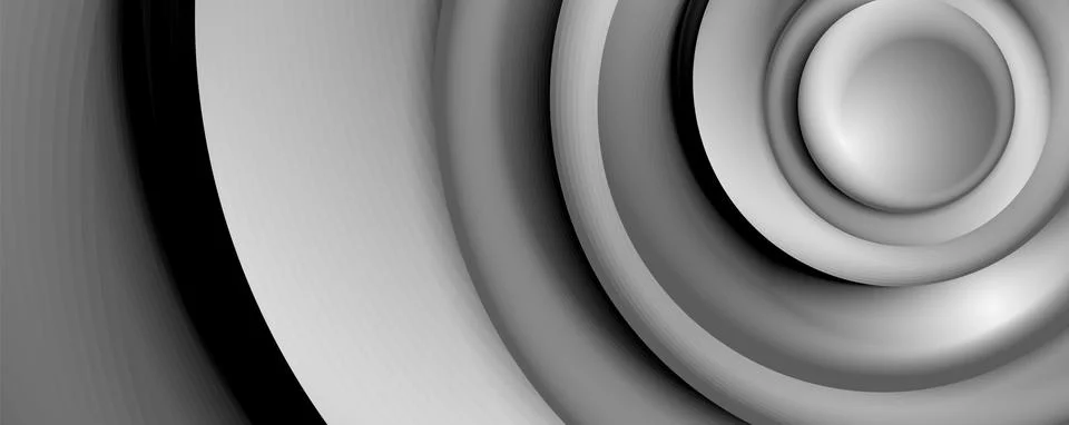 Vector 3d style abstract swirl circles, modern techno digital trendy abstract Illustrazione stock