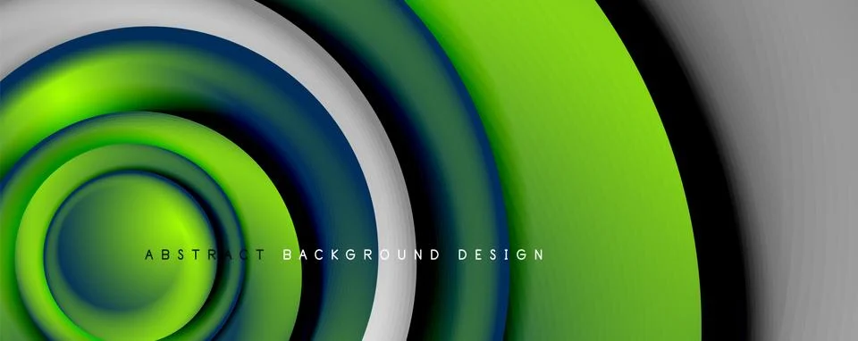 Vector 3d style abstract swirl circles, modern techno digital trendy abstract Stock Illustration