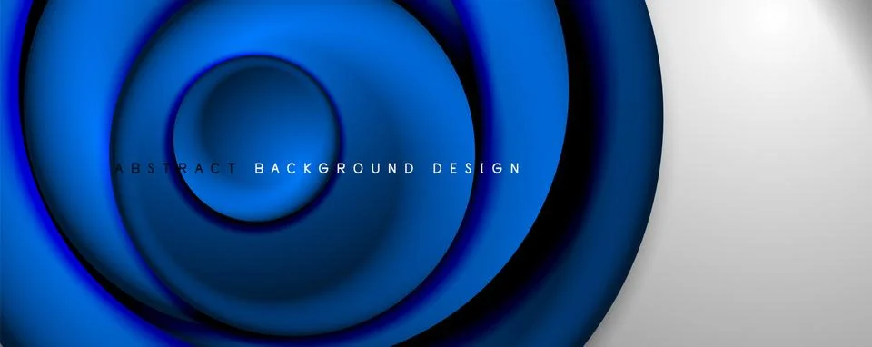 Vector 3d style abstract swirl circles, modern techno digital trendy abstract Stock Illustration