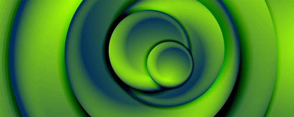 Vector 3d style abstract swirl circles, modern techno digital trendy abstract Stock Illustration