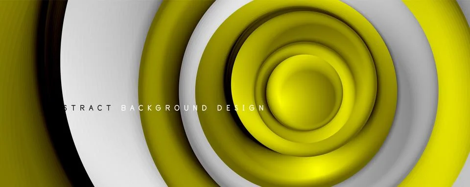 Vector 3d style abstract swirl circles, modern techno digital trendy abstract Stock Illustration