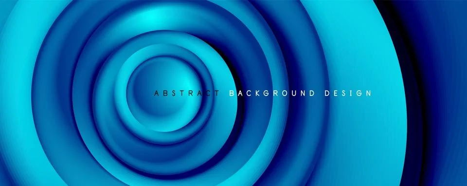 Vector 3d style abstract swirl circles, modern techno digital trendy abstract Illustrazione stock