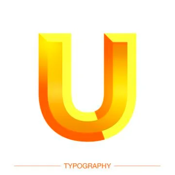 Vector 3D Sunshine letter bold style modern typography for decoration, logo Stock Illustration