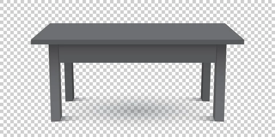 Vector 3d table for object presentation. Empty black top table on isolated ba Stock Illustration