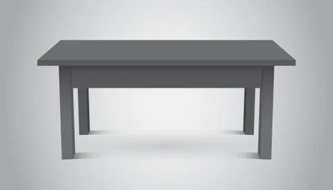Vector 3d table for object presentation. Empty dark top table on grey backgro Illustrazione stock