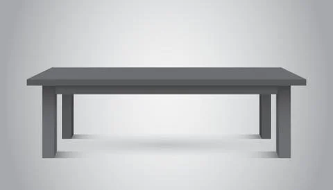 Vector 3d table for object presentation. Empty dark top table on gray backgro Illustrazione stock