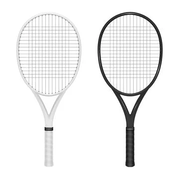 Vector 3d Tennis Rackets Set. Realistic Tennis Racket Illustration. Professional 스톡 일러스트