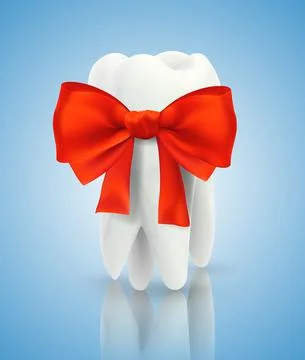Vector 3d tooth for dental medicine. on a blue background Stock Illustration