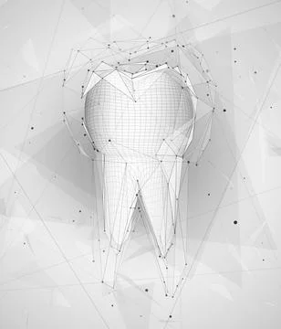 Vector 3d tooth for dental medicine. on a white background Stock Illustration