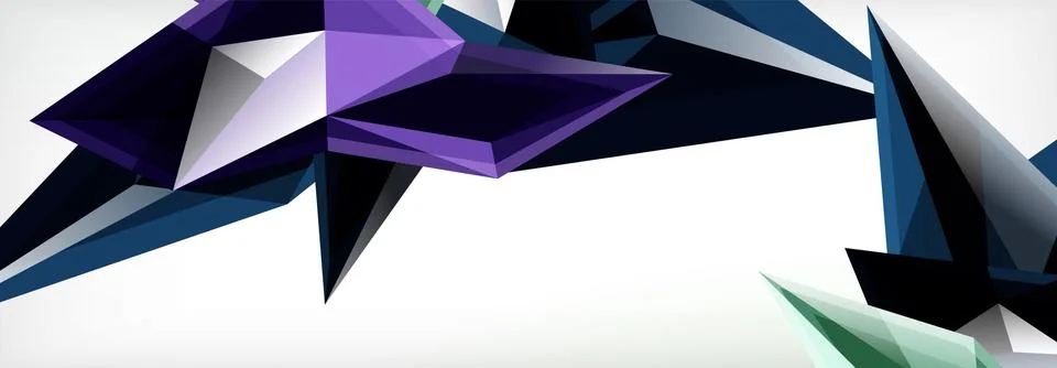 Vector 3d triangles and pyramids abstract background for business or technology Stock Illustration