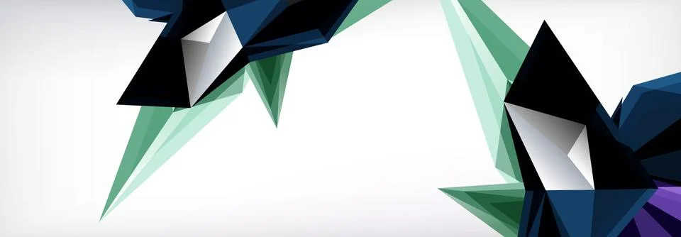 Vector 3d triangles and pyramids abstract background for business or technology Stockillustratie