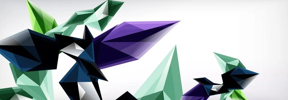 Vector 3d triangles and pyramids abstract background for business or technology Stock Illustration