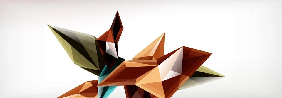 Vector 3d triangles and pyramids abstract background for business or technology Illustrazione stock
