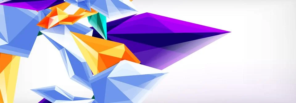 Vector 3d triangles and pyramids abstract background for business or technology Stock Illustration