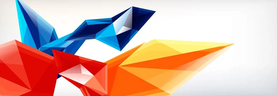 Vector 3d triangles and pyramids abstract background for business or technology Stock Illustration