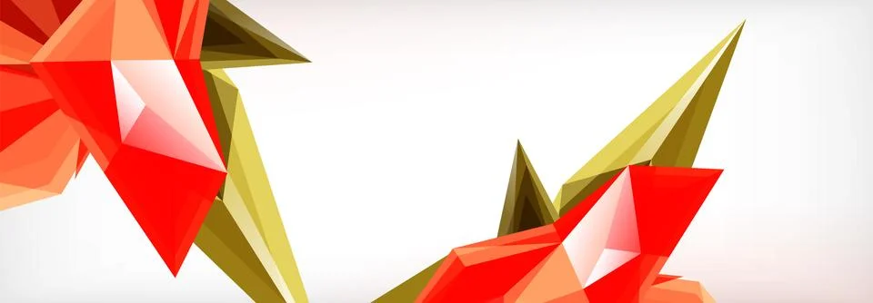 Vector 3d triangles and pyramids abstract background for business or technology Stock Illustration