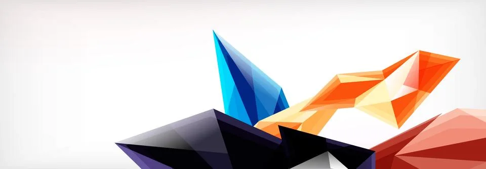 Vector 3d triangles and pyramids abstract background for business or technology Stock Illustration