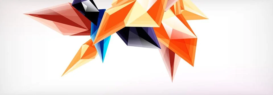 Vector 3d triangles and pyramids abstract background for business or technology Illustrazione stock