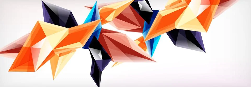 Vector 3d triangles and pyramids abstract background for business or technology Stock Illustration