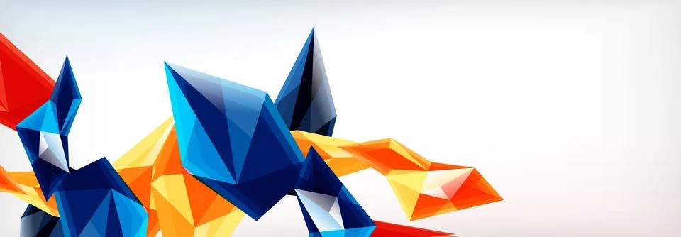 Vector 3d triangles and pyramids abstract background for business or technology Stock Illustration