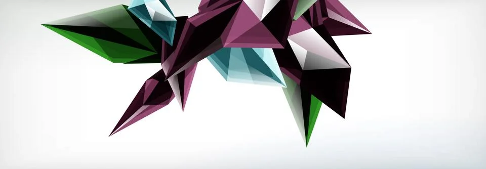 Vector 3d triangles and pyramids abstract background for business or technology Stock Illustration