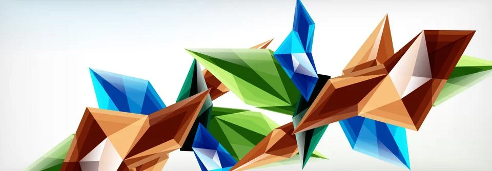 Vector 3d triangles and pyramids abstract background for business or technology Stock Illustration