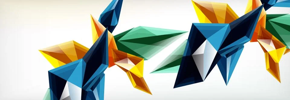 Vector 3d triangles and pyramids abstract background for business or technology Illustrazione stock