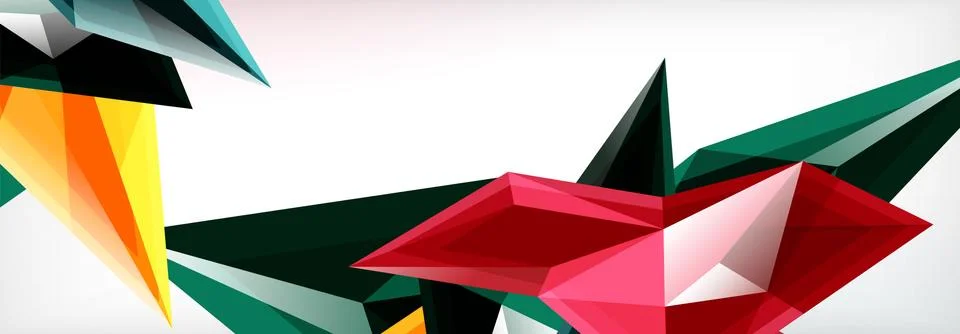 Vector 3d triangles and pyramids abstract background for business or technology Stockillustratie