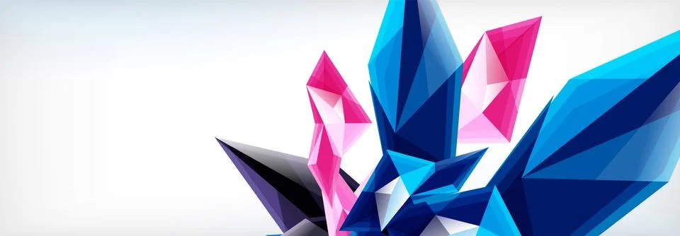 Vector 3d triangles and pyramids abstract background for business or technology Illustrazione stock