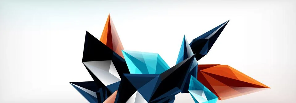 Vector 3d triangles and pyramids abstract background for business or technology Stock Illustration