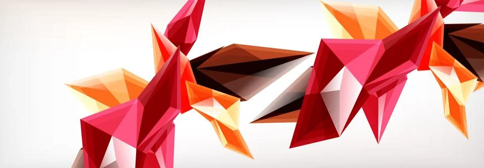 Vector 3d triangles and pyramids abstract background for business or technology Stock Illustration