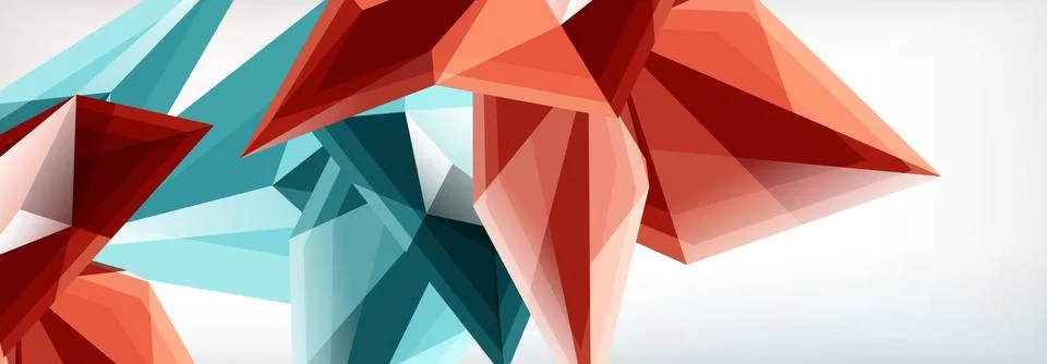 Vector 3d triangles and pyramids abstract background for business or technology Illustrazione stock