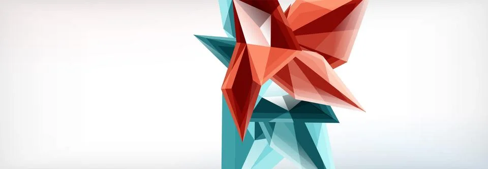 Vector 3d triangles and pyramids abstract background for business or technology Stock Illustration