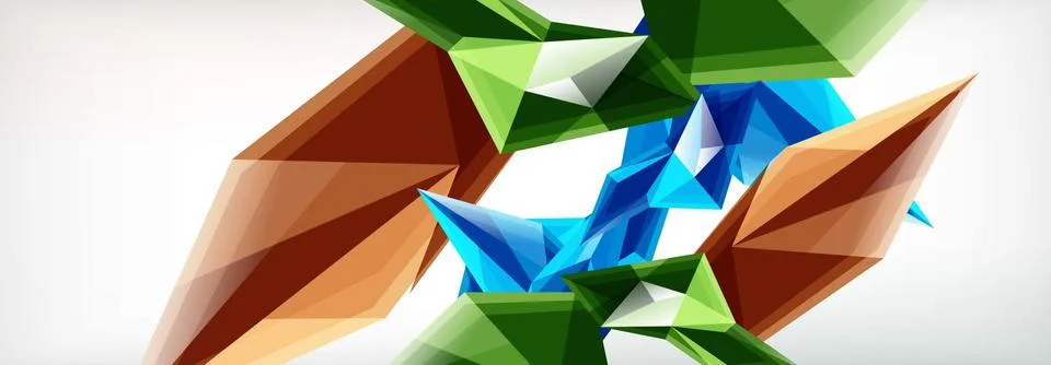 Vector 3d triangles and pyramids abstract background for business or technology Stock Illustration